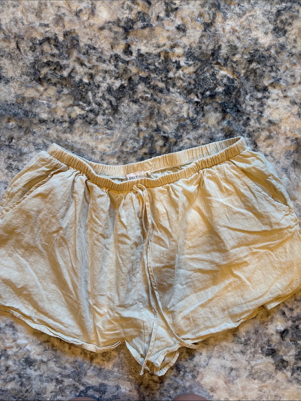 Women’s Light Beige Drawstring Athletic Shorts